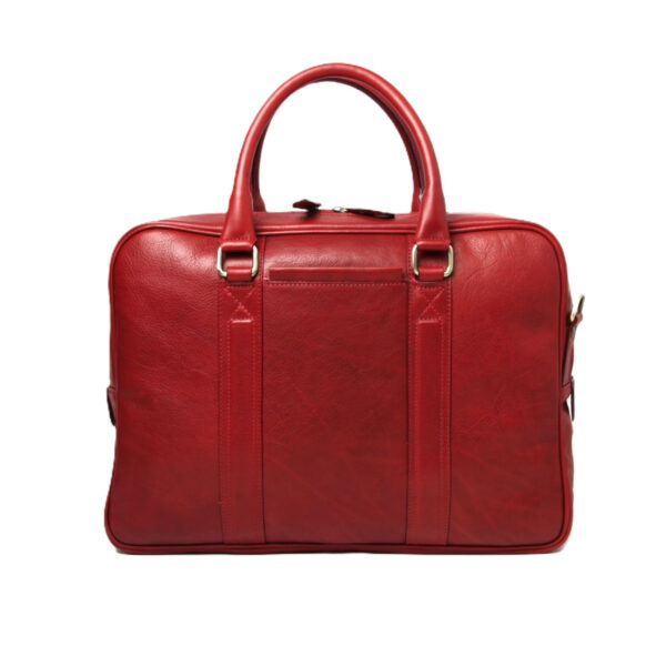 Cartella in pelle con due manici. Rosso - immagine 2