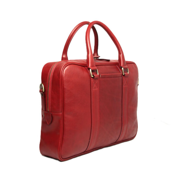 Cartella in pelle con due manici. Rosso - immagine 3