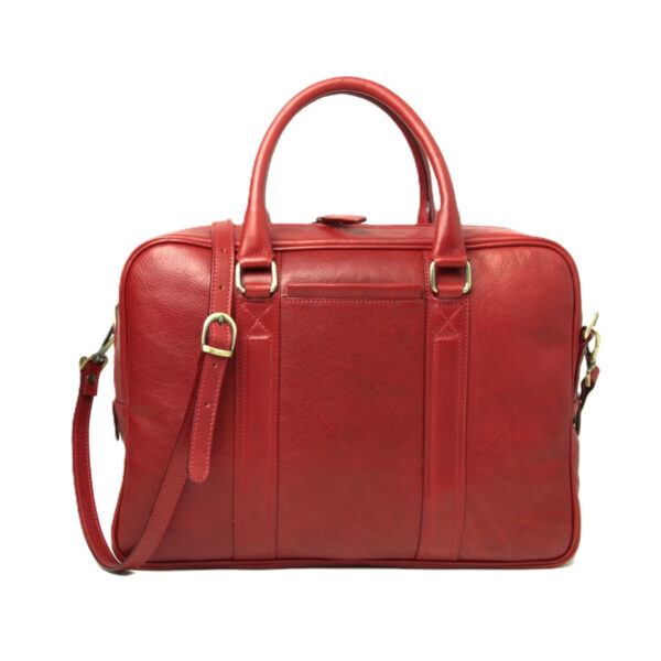 Cartella in pelle con due manici. Rosso - immagine 4