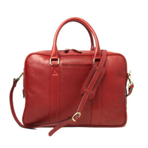 Cartella in pelle con due manici. Rosso