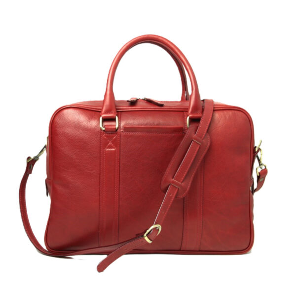 Cartella in pelle con due manici. Rosso