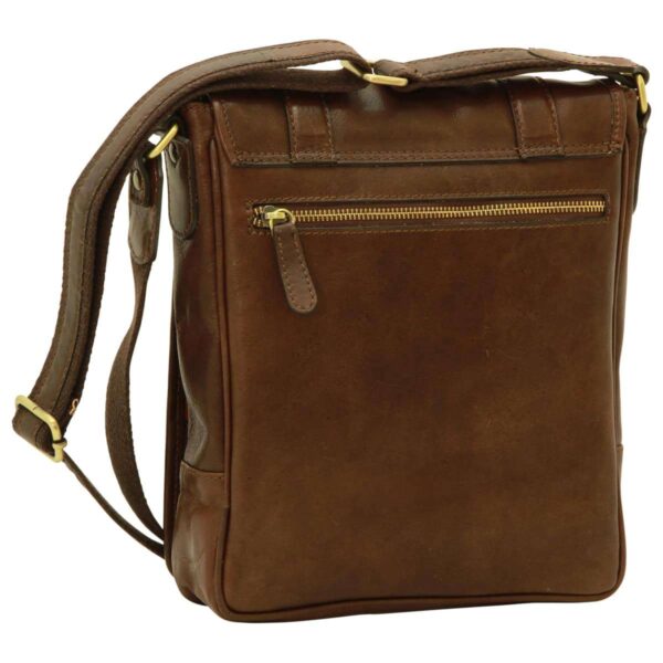 Borsa a tracolla in pelle. Marrone Scuro - immagine 2