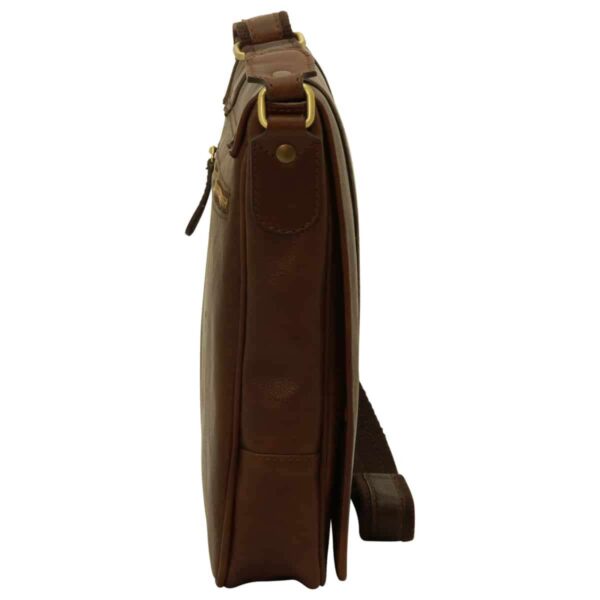 Borsa a tracolla in pelle. Marrone Scuro - immagine 3