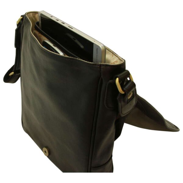 Borsa a tracolla in pelle. Nero - immagine 4