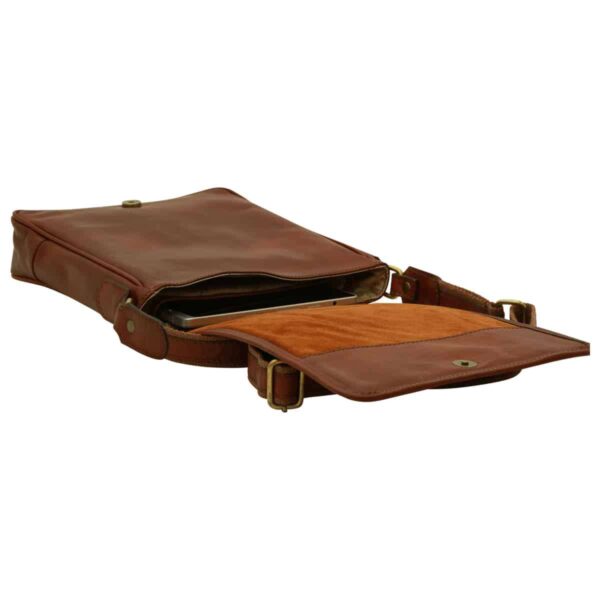 Borsa a tracolla in pelle. Marrone - immagine 4