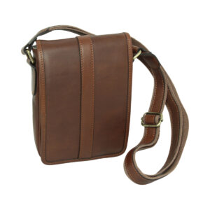 Borsa a tracolla in pelle - castagna