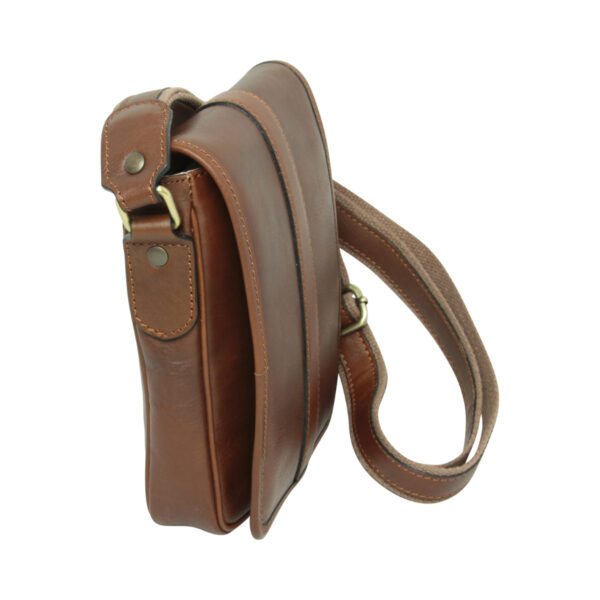Borsa a tracolla in pelle - castagna - immagine 2