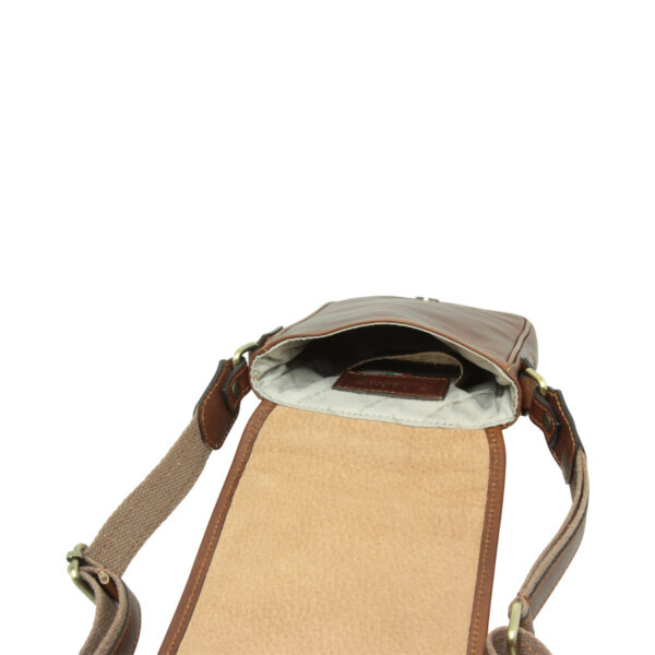 Borsa a tracolla in pelle - castagna - immagine 5