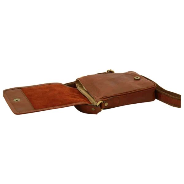 Borsa a tracolla in pelle. Marrone - immagine 2