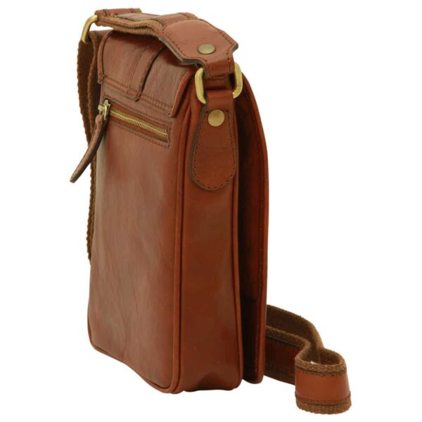 Borsa a tracolla in pelle. Marrone - immagine 4