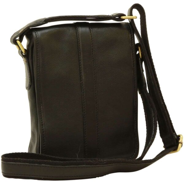 Borsa a tracolla in pelle. Nero