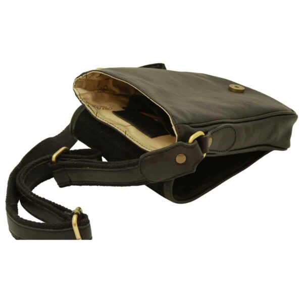 Borsa a tracolla in pelle. Nero - immagine 4