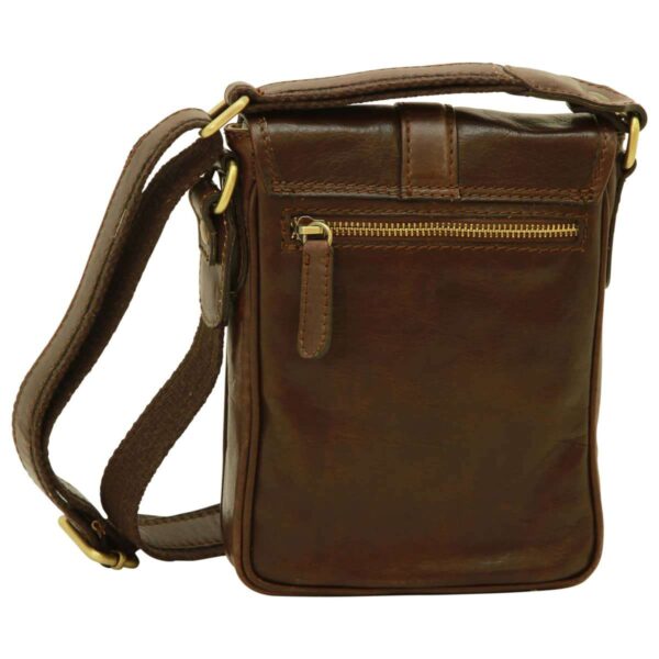 Borsa a tracolla in pelle. Marrone Scuro - immagine 2