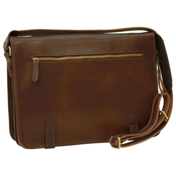 Borsa Messenger in vitello nappato. Marrone Scuro - immagine 2