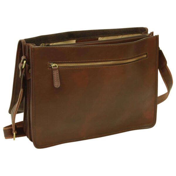 Borsa Messenger in vitello nappato. Marrone Scuro - immagine 6