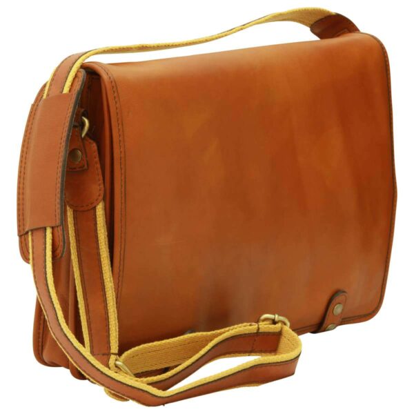 Borsa Messenger in in vitello nappato. Gold - immagine 3