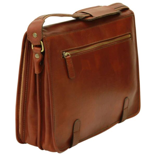 Borsa Messenger in vitello nappato. Marrone - immagine 3
