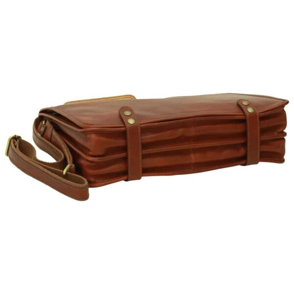 Borsa Messenger in vitello nappato. Marrone - immagine 4