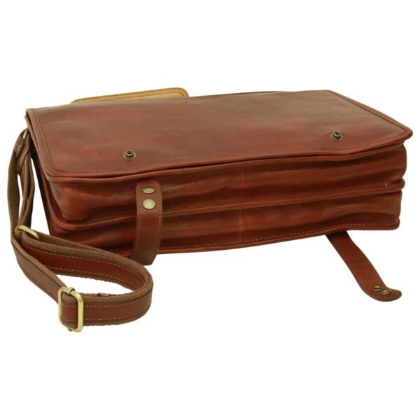 Borsa Messenger in vitello nappato. Marrone - immagine 5