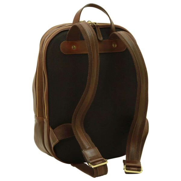 Zaino per laptop in vitello morbido. Marrone Scuro - immagine 2