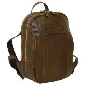 Zaino per laptop in vitello morbido. Marrone Scuro