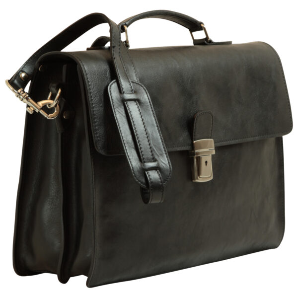 Cartella in Pelle per Laptop. Nero - immagine 4