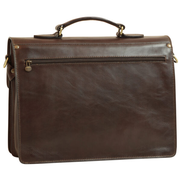 Cartella in Pelle per Laptop. Marrone Scuro - immagine 2