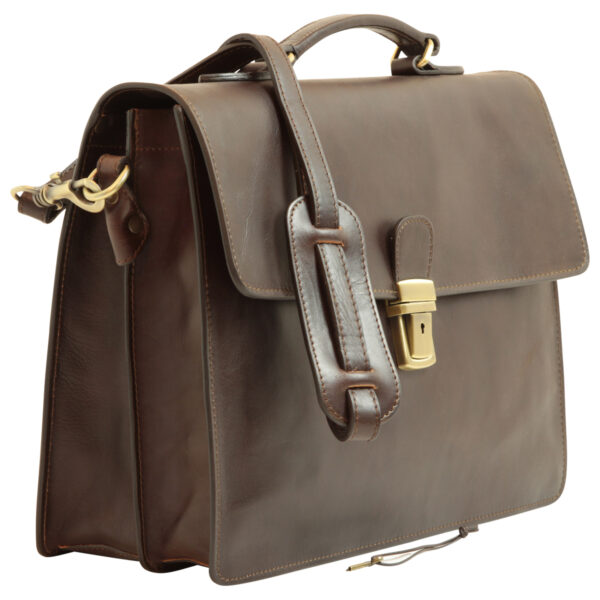 Cartella in Pelle per Laptop. Marrone Scuro - immagine 3