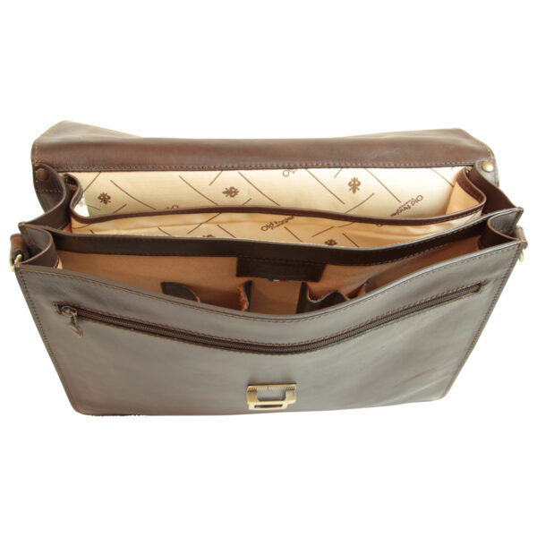 Cartella in Pelle per Laptop. Marrone Scuro - immagine 4