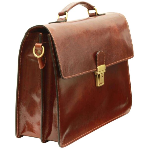 Cartella in Pelle per Laptop. Marrone - immagine 2