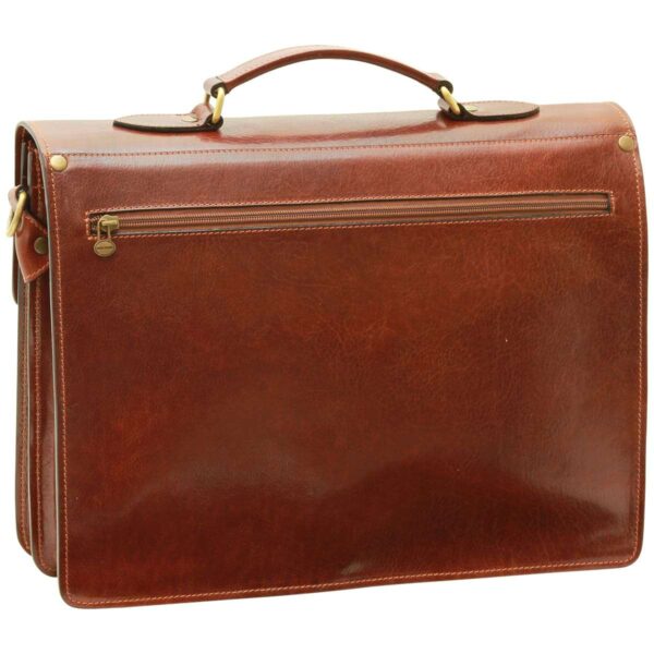 Cartella in Pelle per Laptop. Marrone - immagine 3
