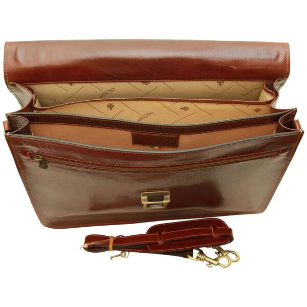 Cartella in Pelle per Laptop. Marrone - immagine 4