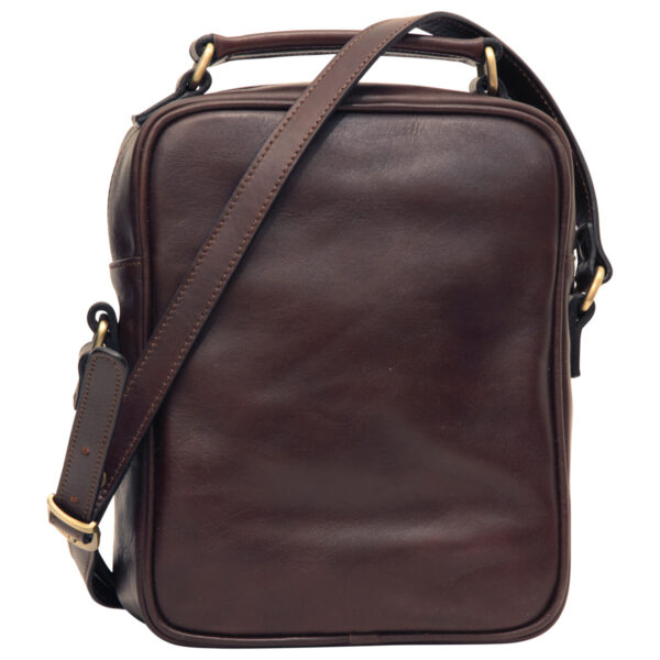 Borsa a tracolla con tasca frontale. Marrone Scuro - immagine 2
