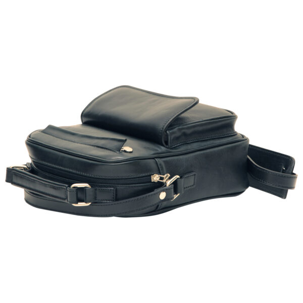 Borsa a tracolla con tasca frontale. Nero - immagine 4