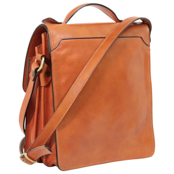 Borsa a tracolla in pelle. Marrone Coloniale - immagine 3