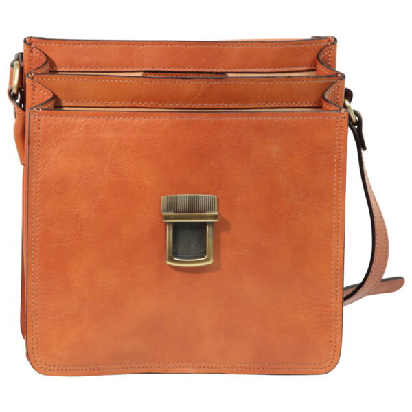 Borsa a tracolla in pelle. Marrone Coloniale - immagine 5
