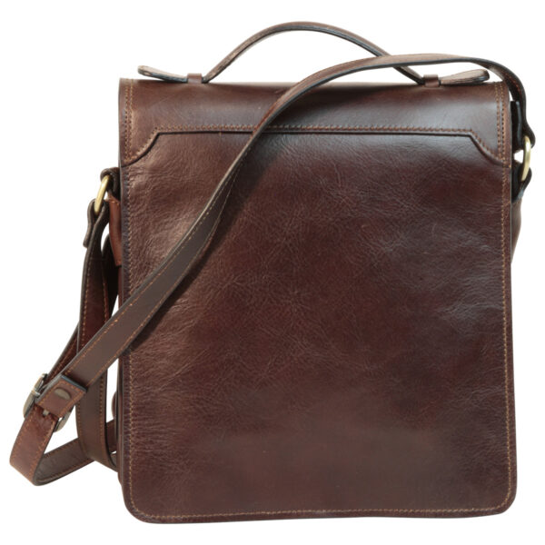 Borsa a tracolla in pelle. Marrone Scuro - immagine 2