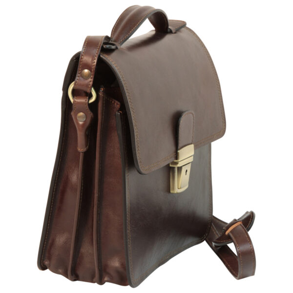 Borsa a tracolla in pelle. Marrone Scuro - immagine 3