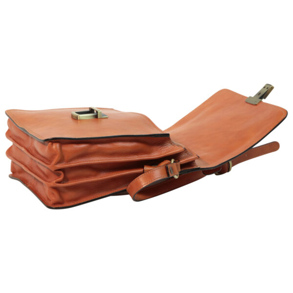 Borsa a tracolla in pelle. Marrone Coloniale - immagine 6