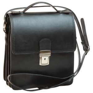 Borsa a tracolla in pelle. Nero