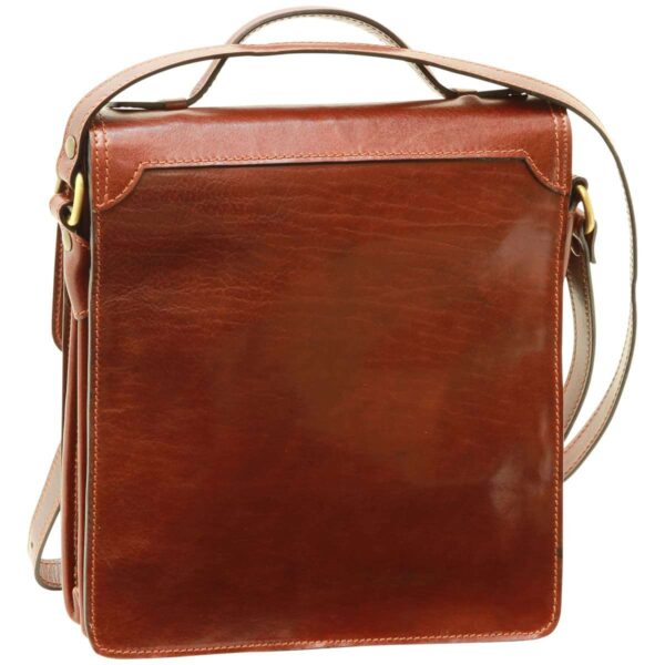 Borsa a tracolla in pelle. Marrone - immagine 2