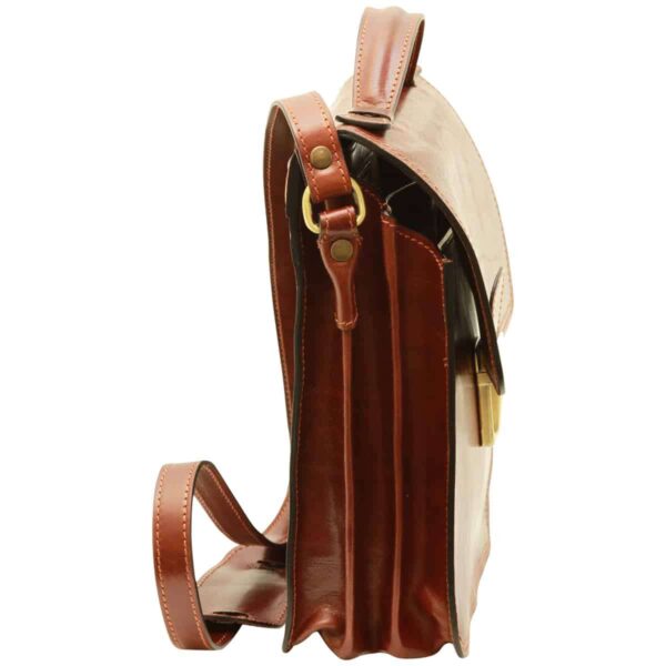 Borsa a tracolla in pelle. Marrone - immagine 5