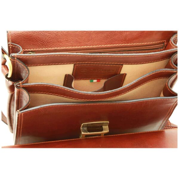 Borsa a tracolla in pelle. Marrone - immagine 6
