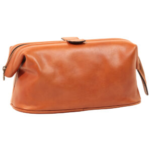 Beauty case in pelle. Marrone Coloniale