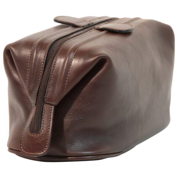 Beauty case in pelle. Marrone Scuro - immagine 2