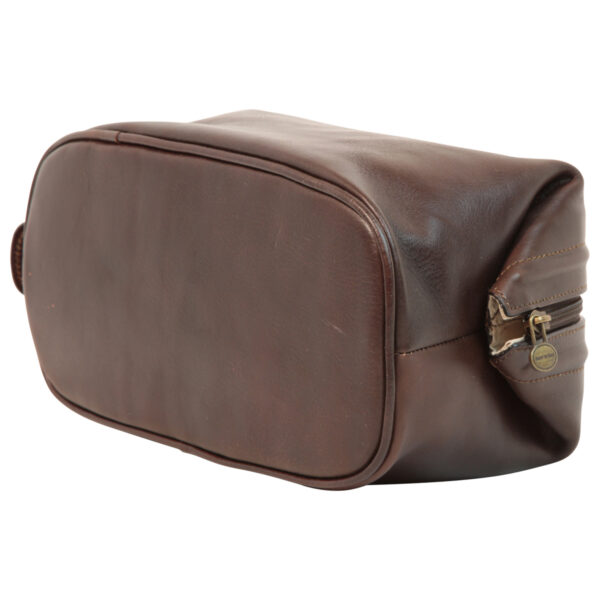Beauty case in pelle. Marrone Scuro - immagine 3