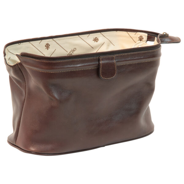 Beauty case in pelle. Marrone Scuro - immagine 4