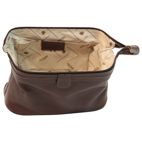 Beauty case in pelle. Marrone Scuro - immagine 5