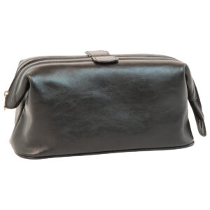 Beauty case in pelle. Nero