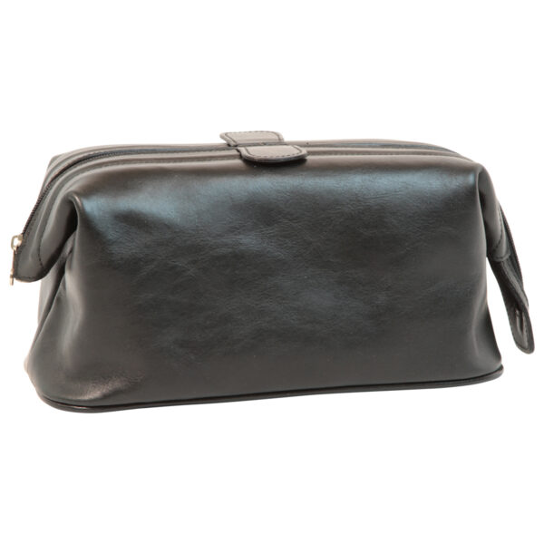 Beauty case in pelle. Nero